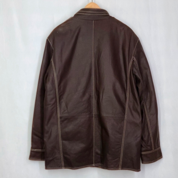 Agender, Dark Brown, Genuine Leeather Jacket, Size L Men - Picture 2 of 6
